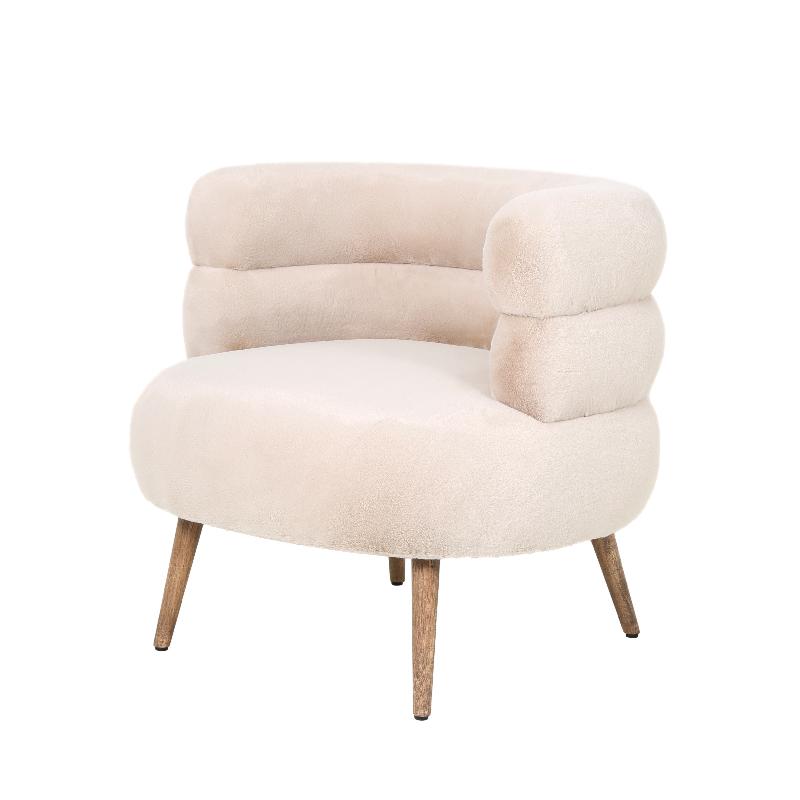 Nelly Beige Fabric Fur Fauteuil PTMD