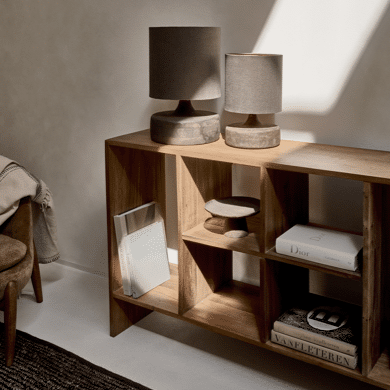 NARA - rek - teruggewonnen hout - L 150x W 40x H 90 cm - Bruin Pomax