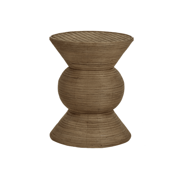 TAMBOU - Bijzettafel - rotan / bamboe - DIA 40 x H 50,5 cm - Naturel pomax