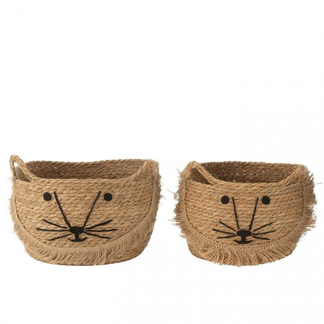Set Van 2 Manden Kitty Riet Naturel/Zwart J-Line