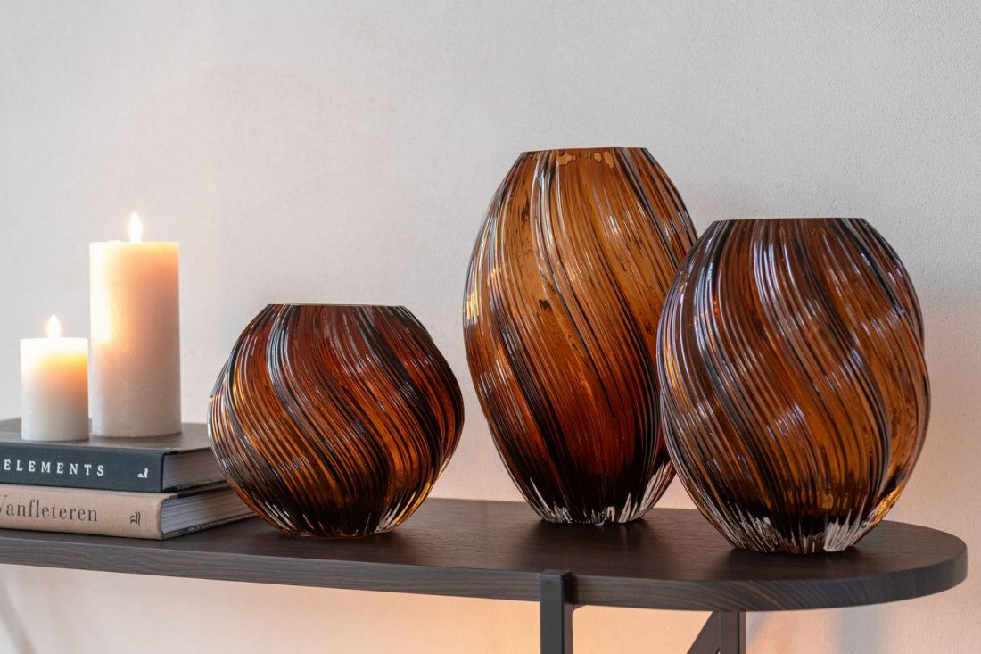 Vaas Carol Glas Bruin Small Ø18xH16cm J-Line