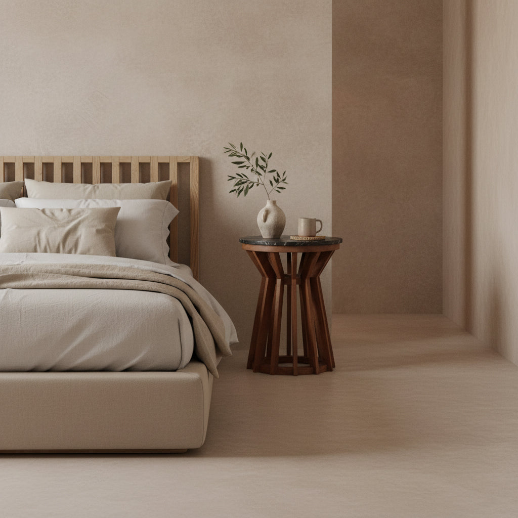 Sabah Bijzettafel Marmer Zwart – 40x40x50 cm Raw Materials