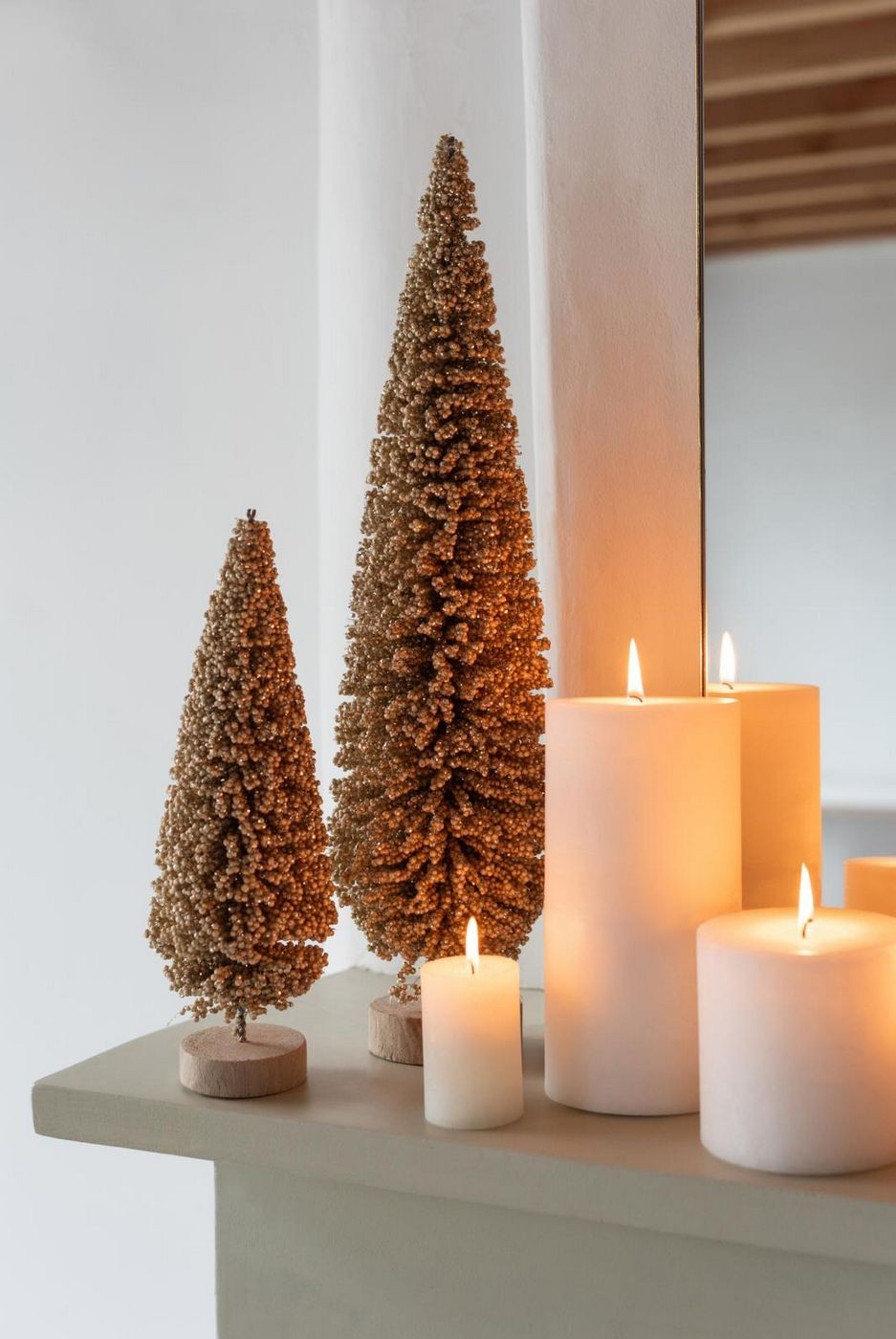 Weihnachtsbaum-Mützen champagnerfarben, 3er-Set von J-Line