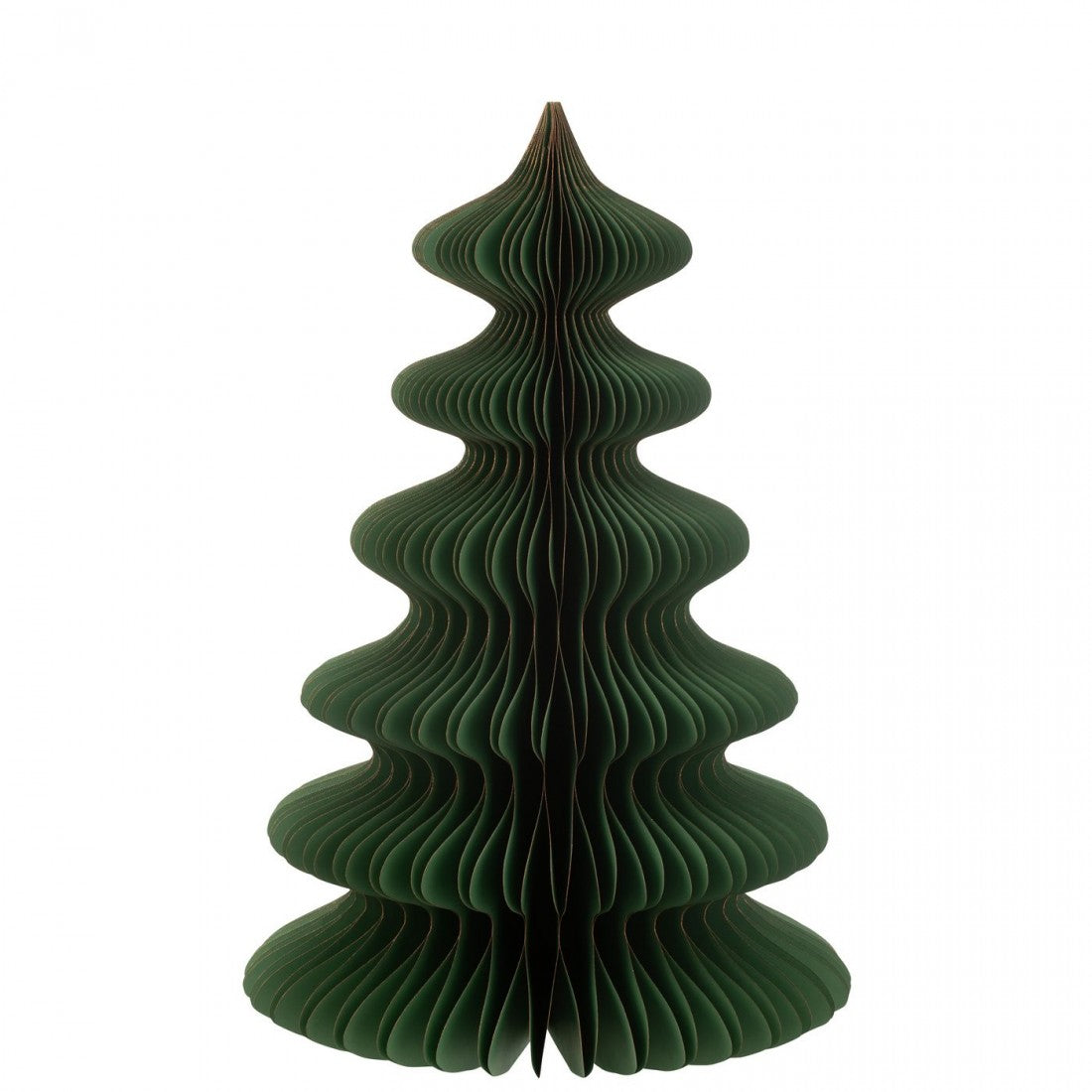 Kerstboom Golven Papier Donkergroen/Koper Large H66cm J-Line