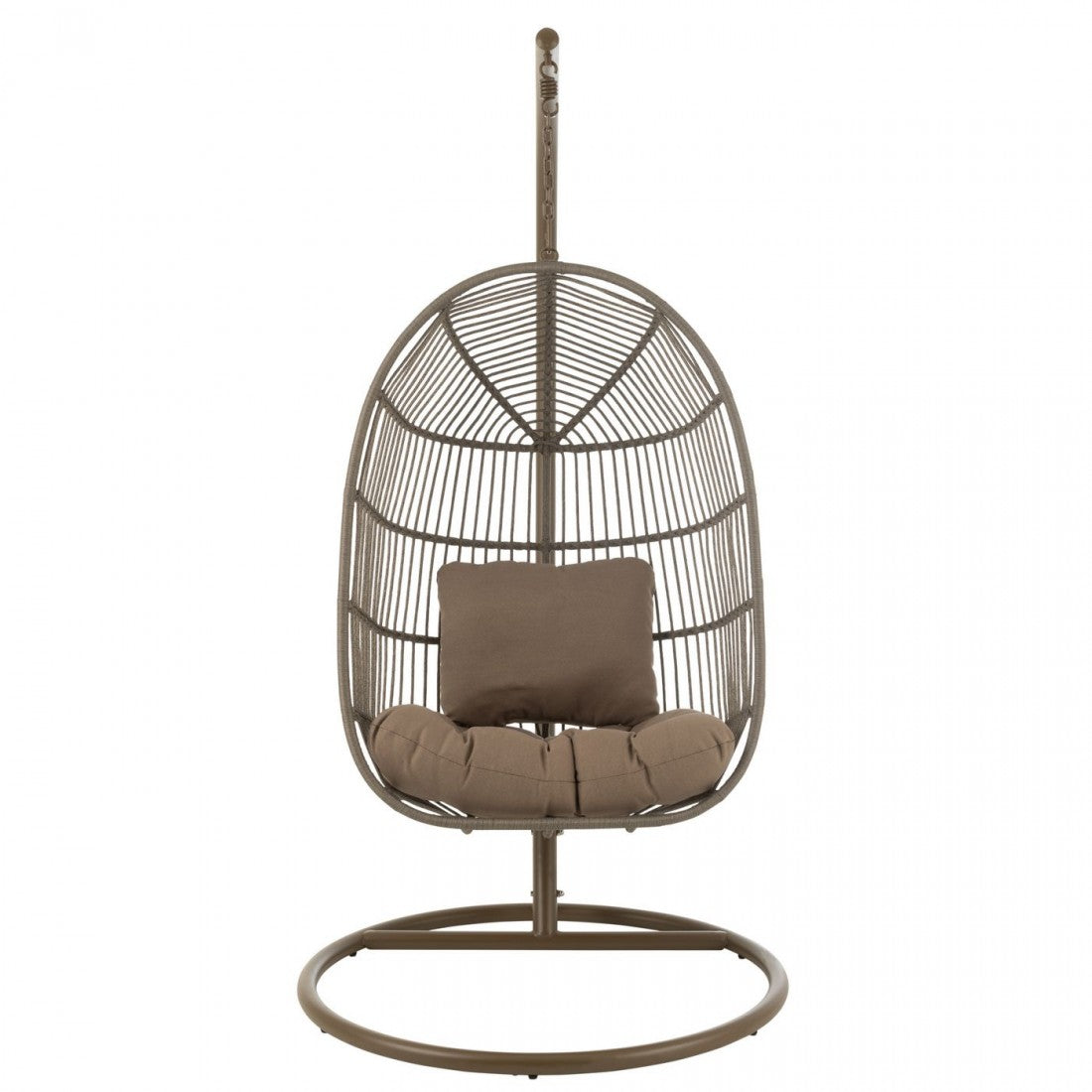 Hängesessel + Kissen Egga Metall/Kordel Braun J-Line