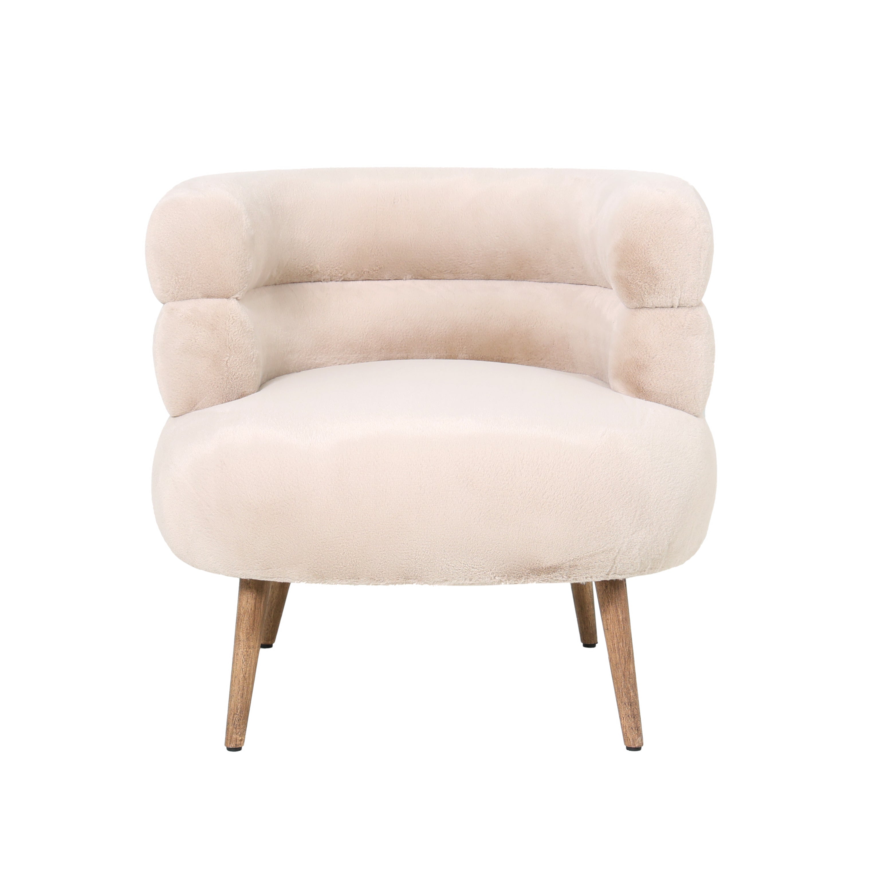 Nelly Beige Fabric Fur Fauteuil PTMD