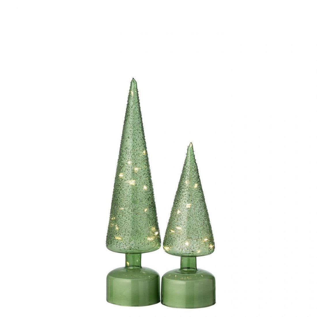 Kerstboom Led Draaiend Glas Groen Set van 2 J-Line
