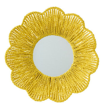 Wandspiegel Raffia Geel J-Line