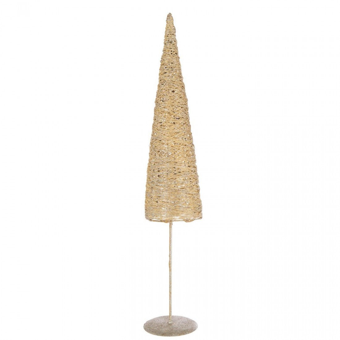 Weihnachtsbaum auf Fuß Metall/Papier goldfarben 2er-Set J-Line