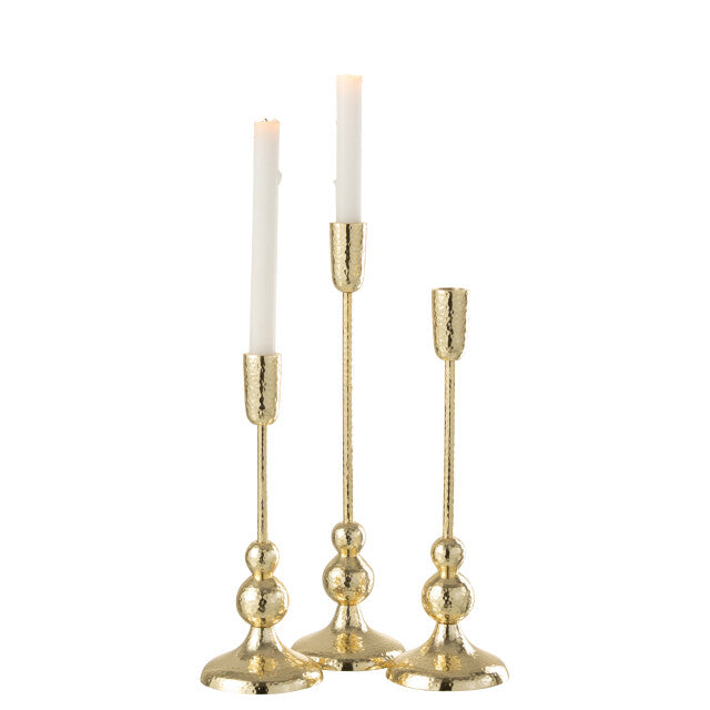 Kandelaars Grane Aluminium Goud Set van 3 J-Line