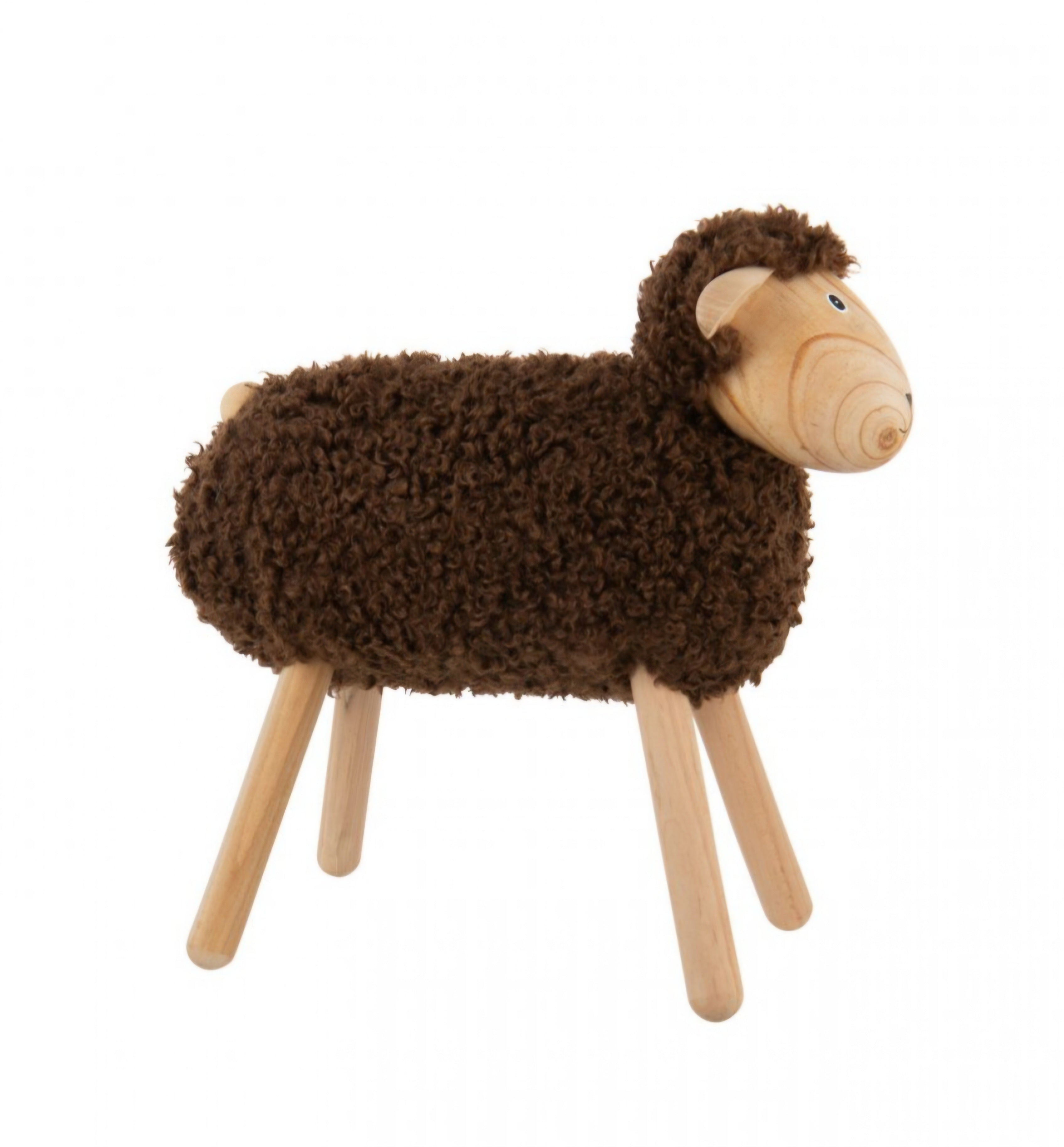 Schaap Decoratief Beukenhout/Kunstbont Naturel/Donkerbruin Large