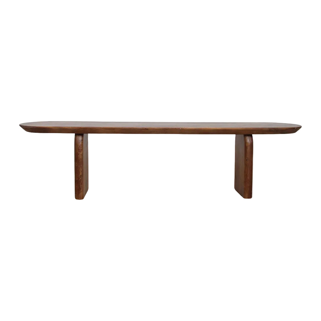 Esszimmerbank Bullnose Braunes Mangoholz 200cm Raw Materials