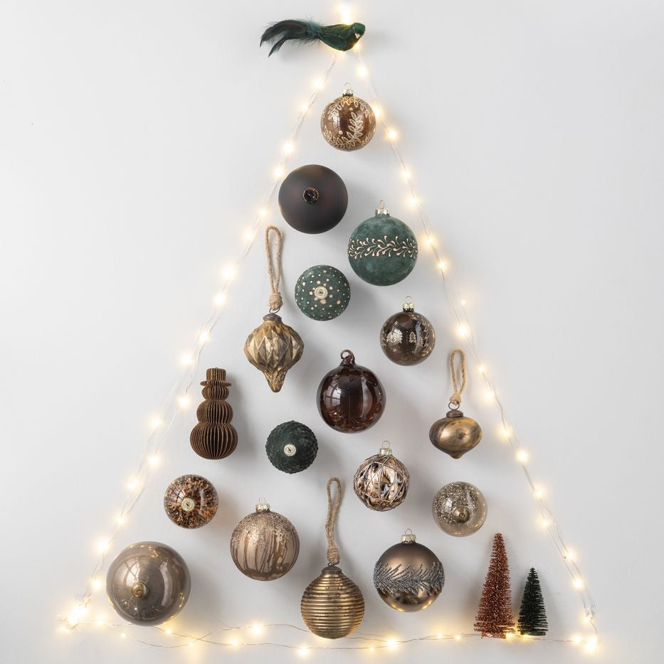 Kerstbal Geoxideerd Glas Antiek Goud Small Set van 3 J-Line