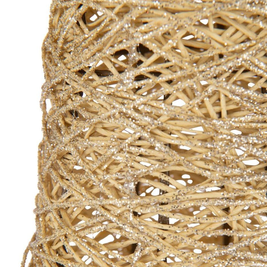 Weihnachtsbaum auf Fuß Metall/Papier goldfarben 2er-Set J-Line