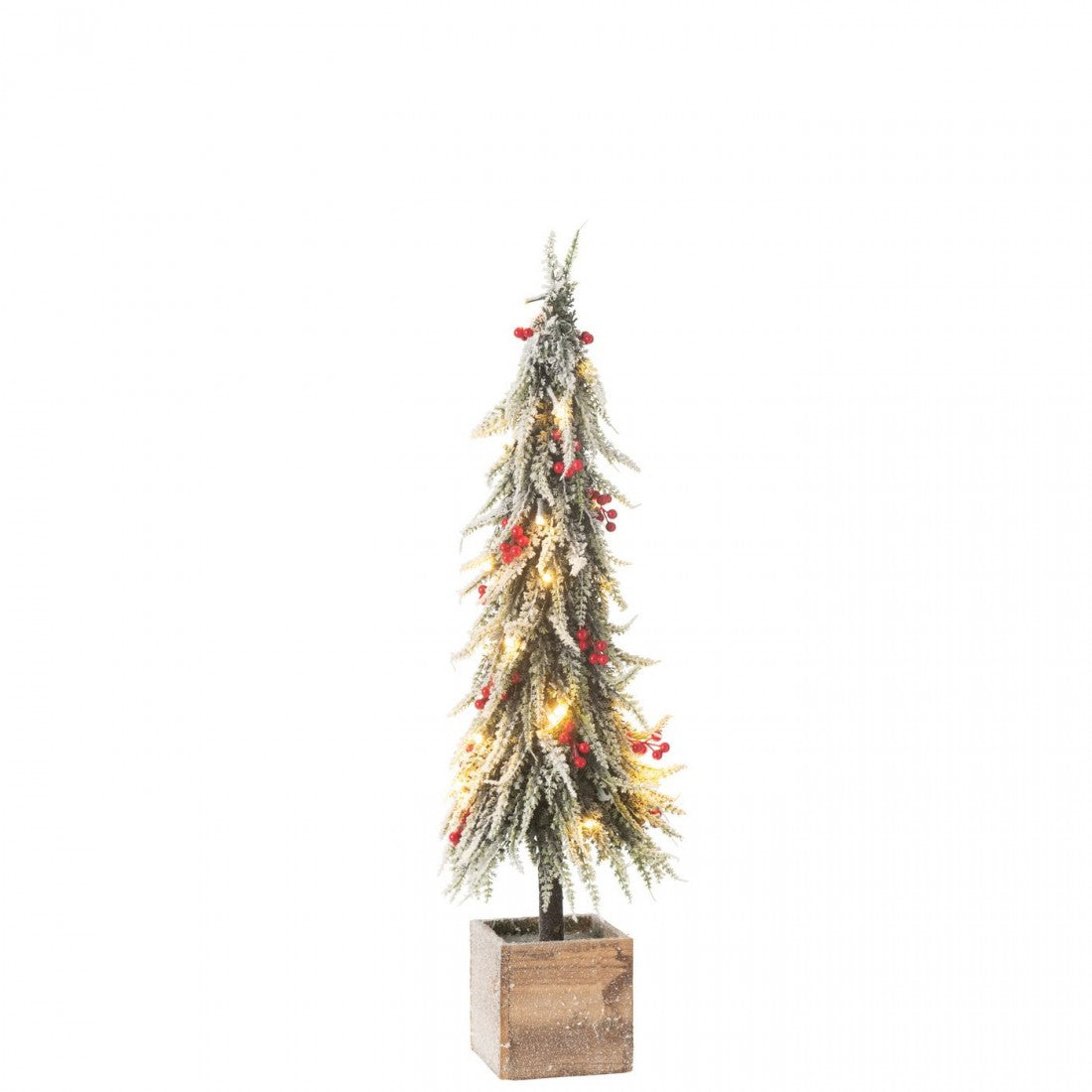 Kerstboom + Led Kunststof Sneeuw Groen/Rood Large H75cm J-Line