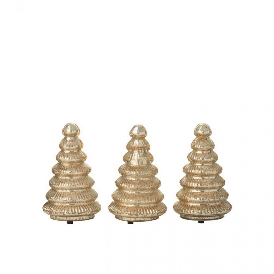 Boom Led Geribbeld Glas Goudkleurig Set van 3 J-Line