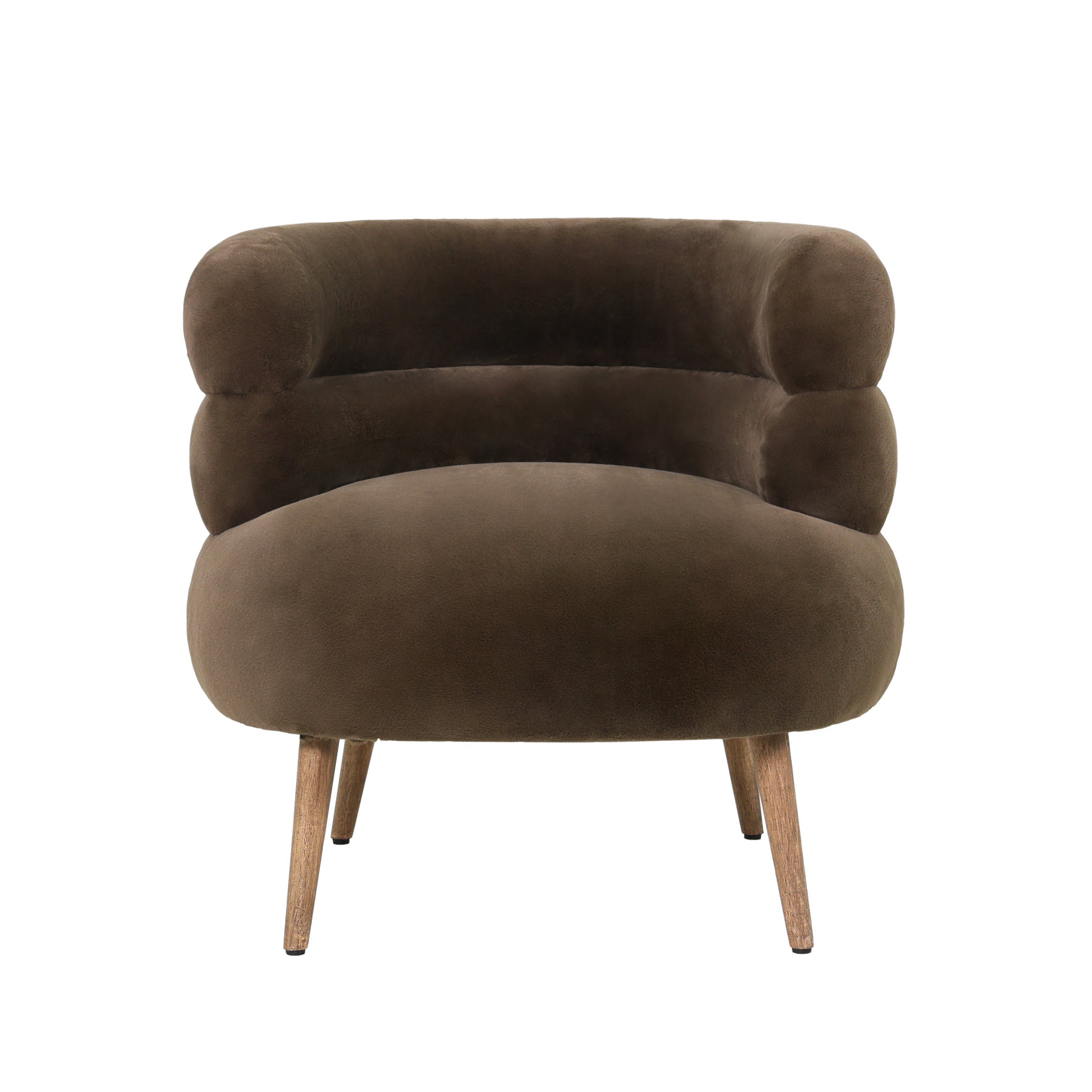 Nelly Dark Brown Fabric Fur Fauteuil PTMD