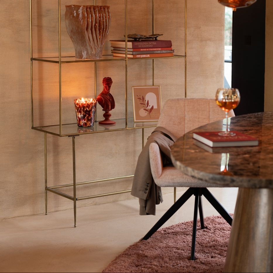 Tafel Ovaal Marmer/Mangohout Bruin J-Line