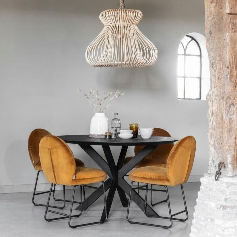 Zwarte ronde eettafel 130cm Timeless Black collectie DTP Home