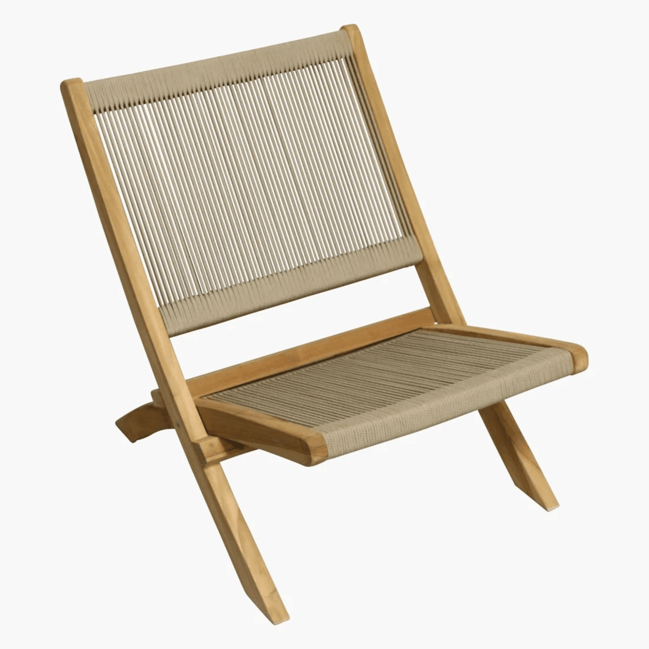 Rope Folding Lounge Chair Raw Materials - Loungestoel - Raw Materials - livinglovely.nl