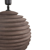 Roven Brown mango wood ribbed table lamp base PTMD - Tafellamp - PTMD - livinglovely.nl
