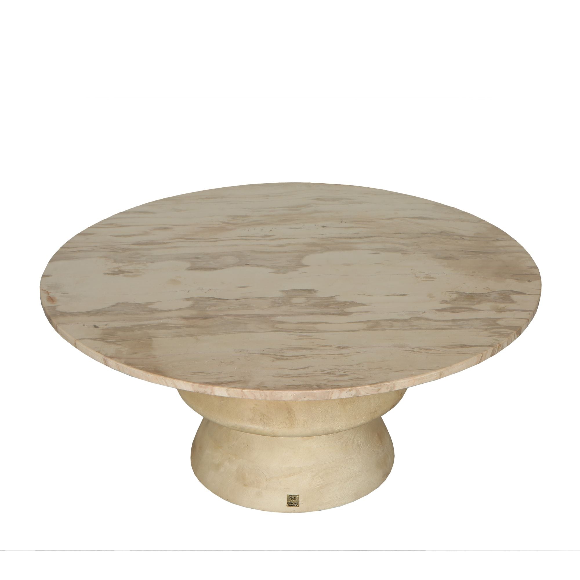 Salontafel Callain Natural Mango Wood Marble Top PTMD - Salontafel - PTMD - livinglovely.nl