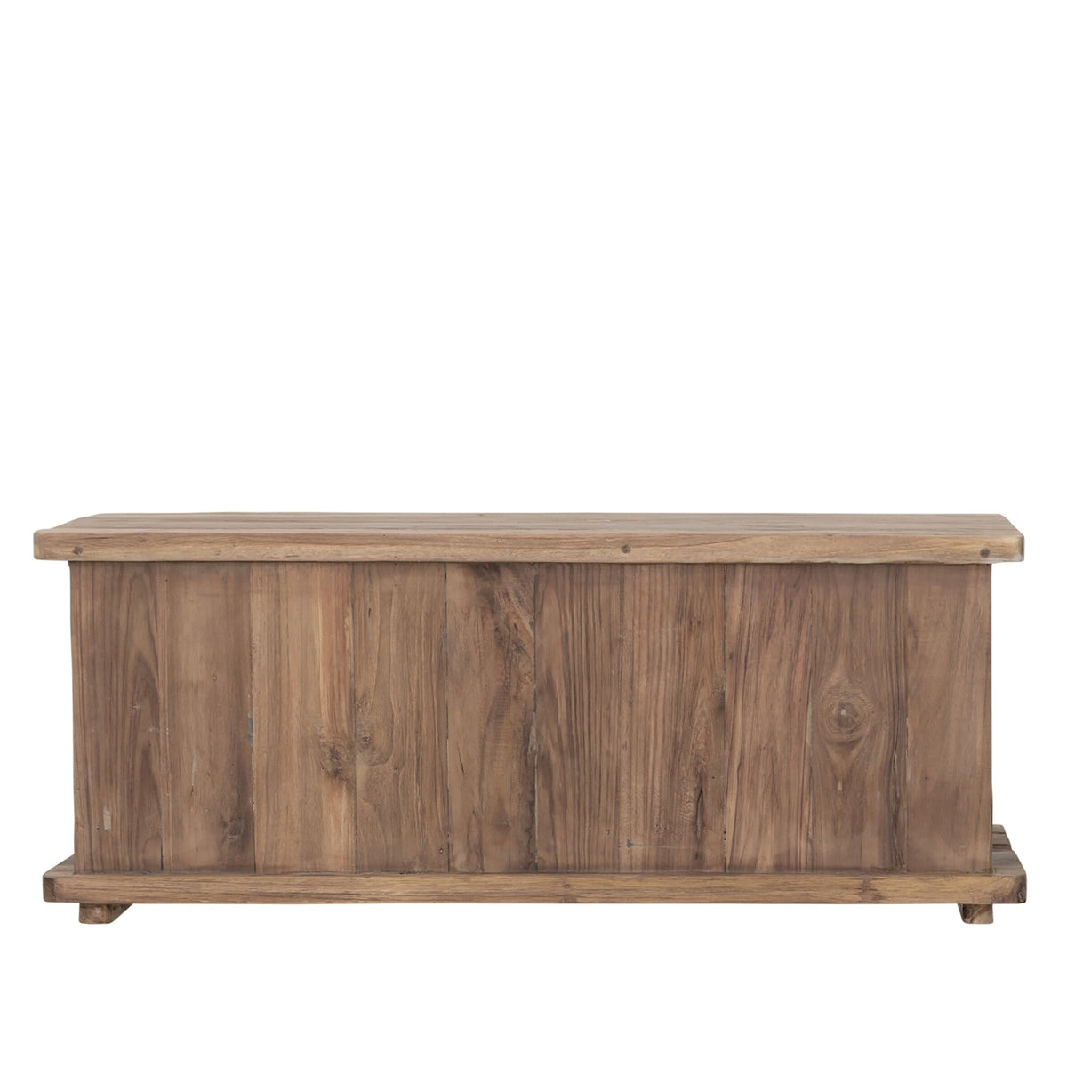 Massief teakhouten salontafel Corso met grove nerf en noesten