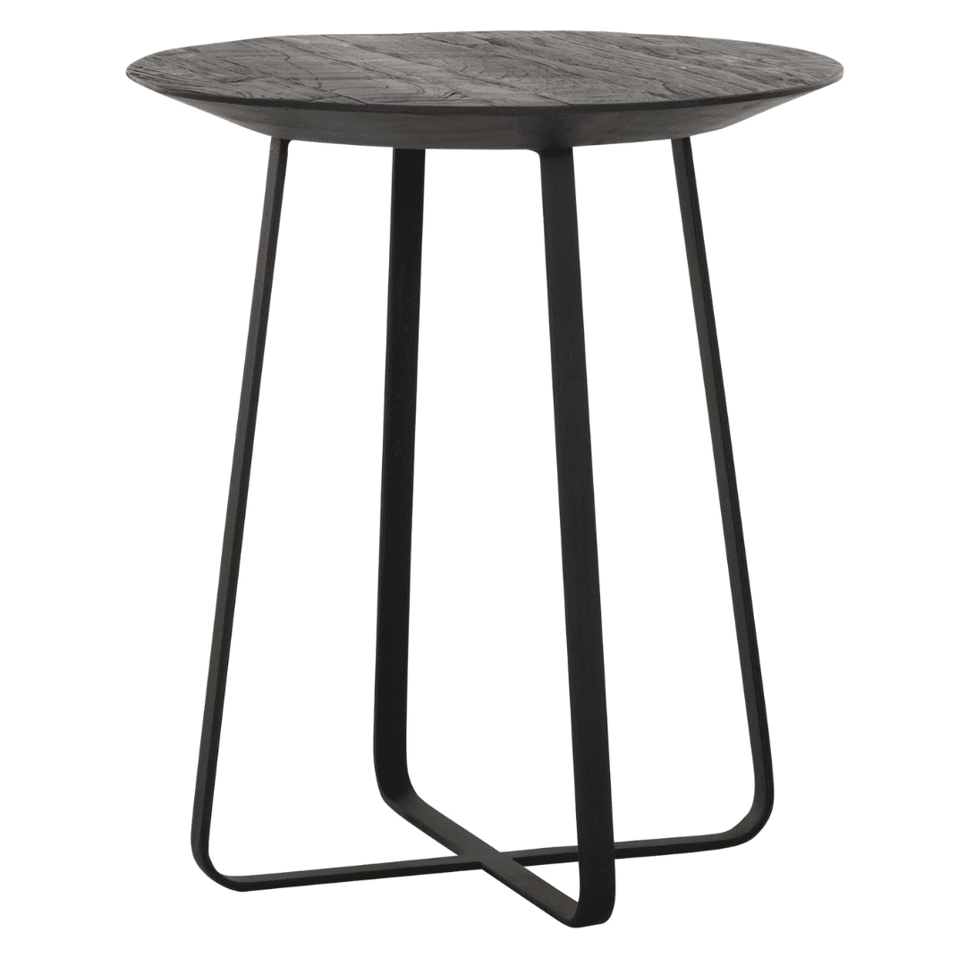 Zwarte salontafel Neptunes Ø50cm zijaanzicht DTP Home