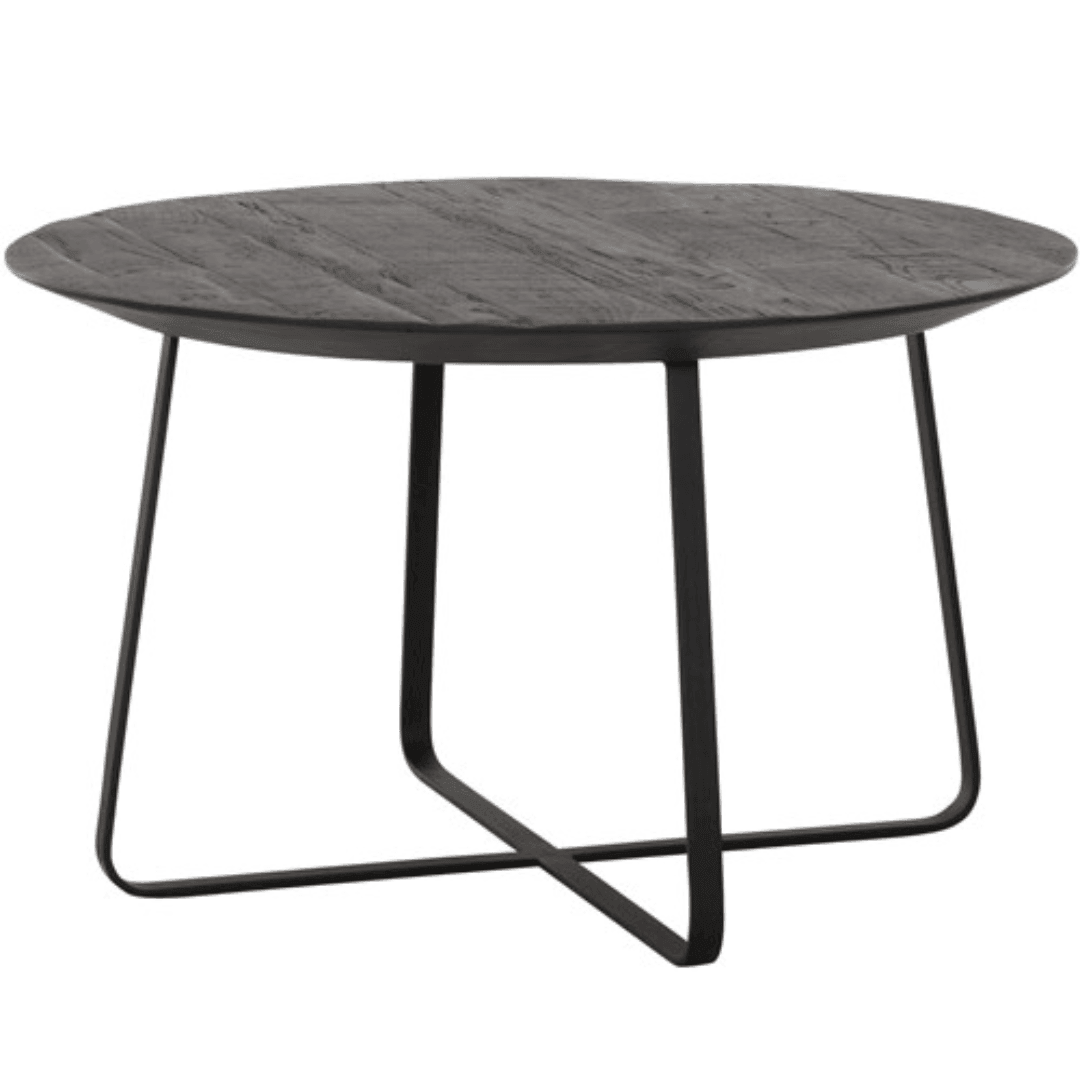 Salontafel Neptunes zwart teakhout Ø60cm DTP Home