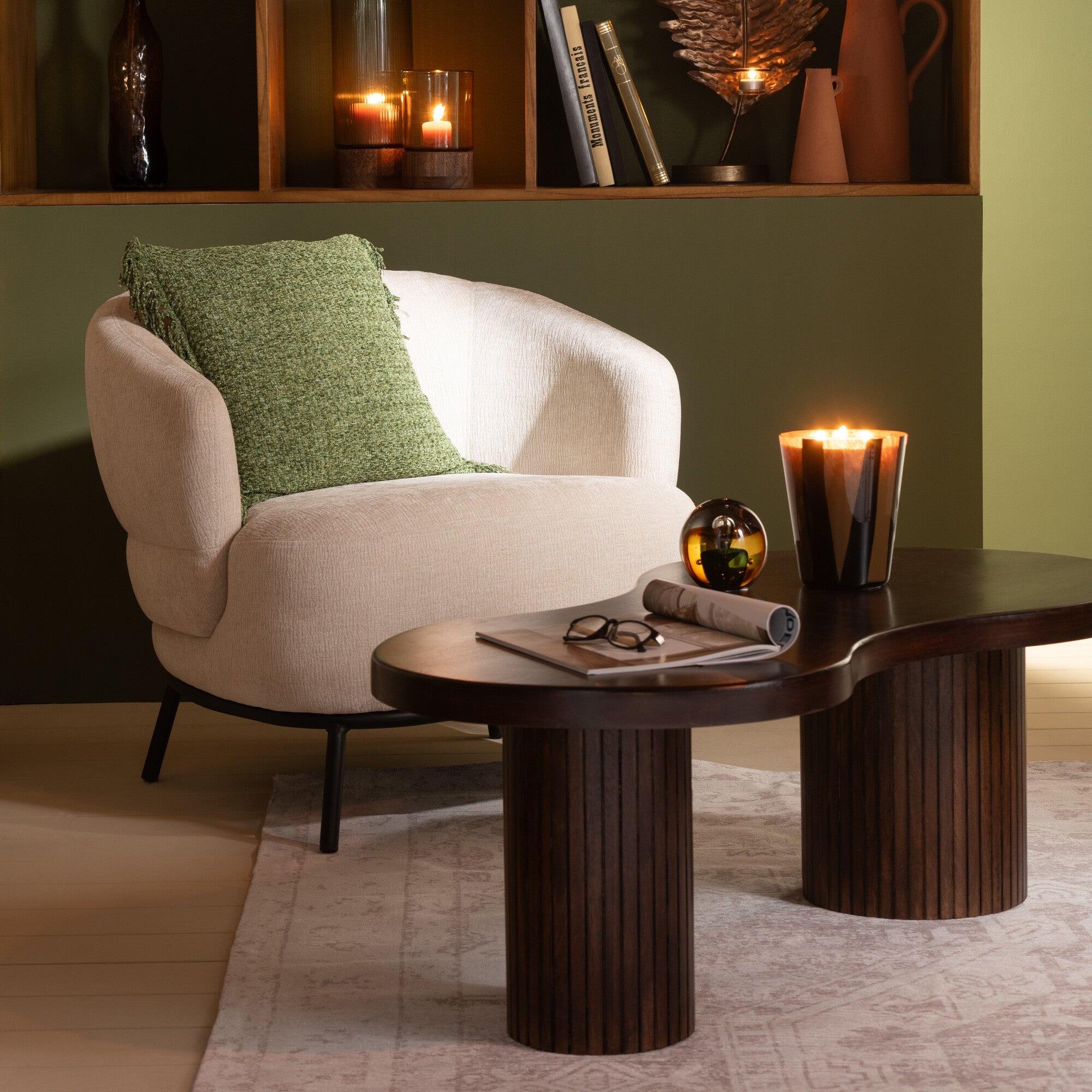 Salontafel Infinityi Mango Houtbruin Small - Salontafel - J-Line - livinglovely.nl