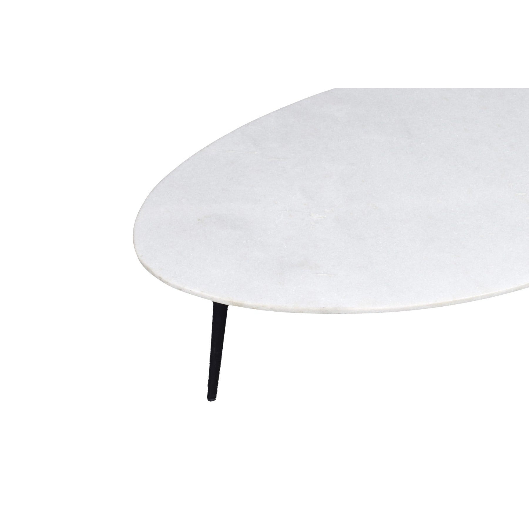 Organisch gevormde salontafel Organic Marble 70cm in Wit