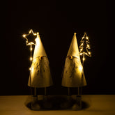 Santa Claus Led Star + Tree Metal White Small Assortment Of 2 - - J-Line - livinglovely.nl