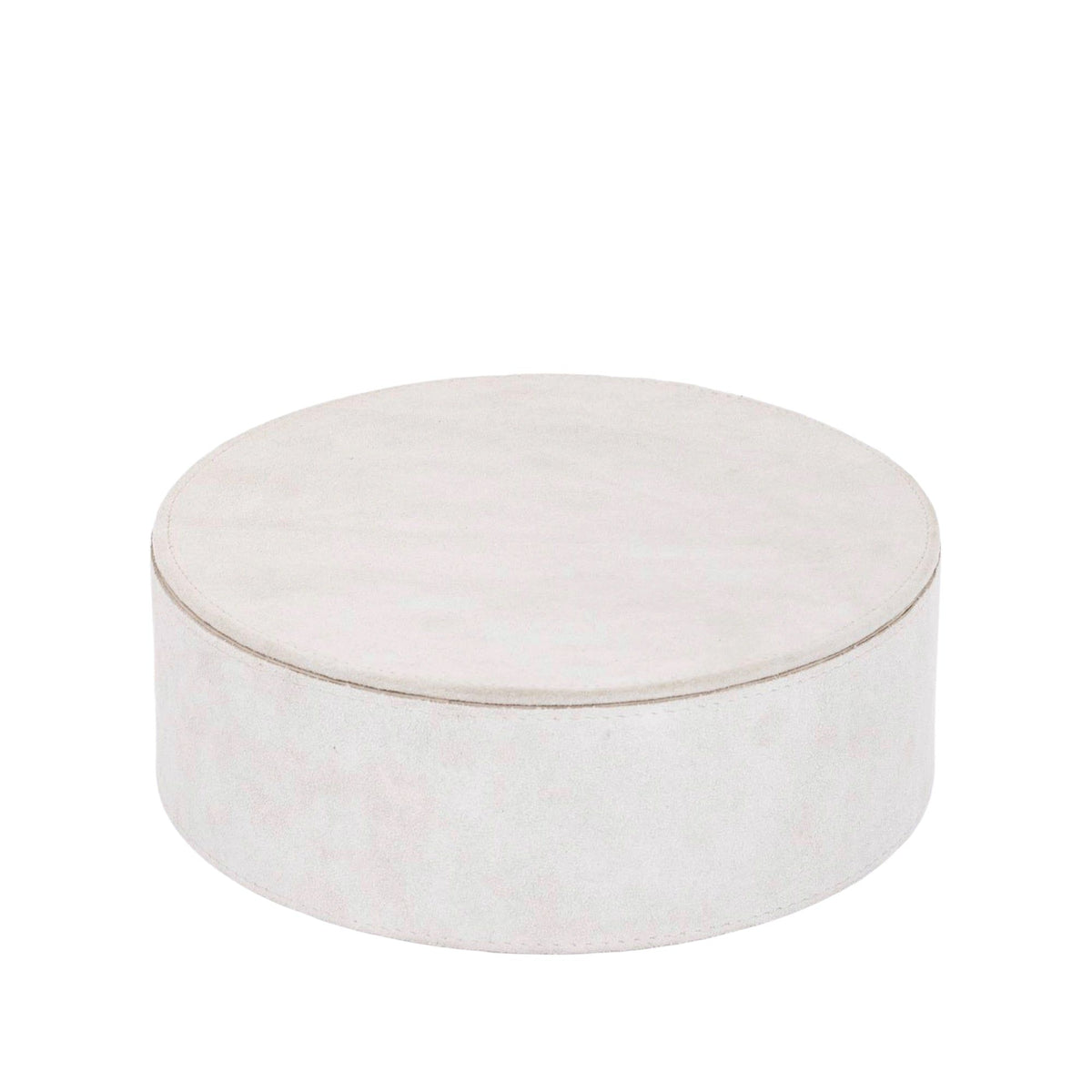 Saria Set Van 3 Opbergdozen Suède Beige Rond van PTMD, productfoto vanuit een andere hoek
