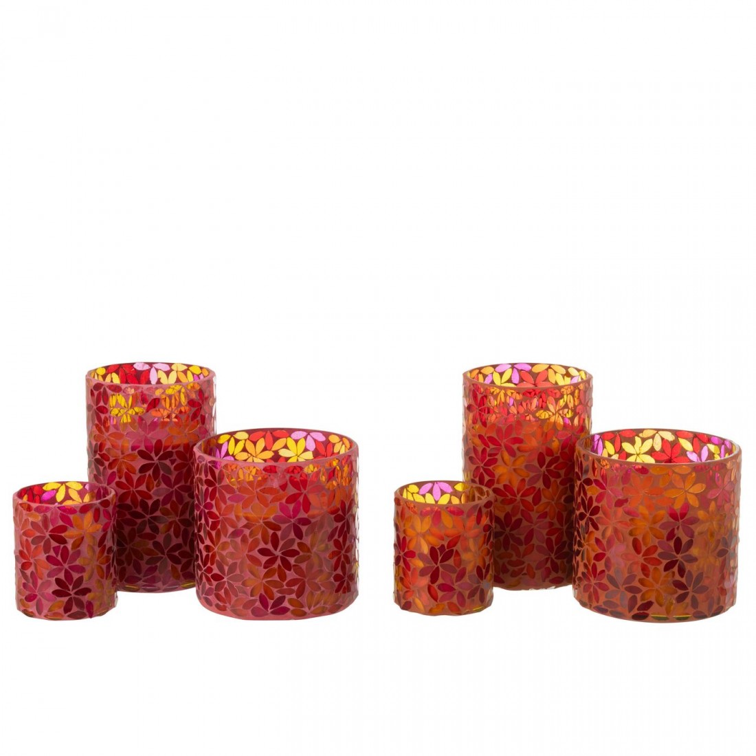 Scented Candle Flower Mosaic Wax Large Set van 2-75Hours - Geurkaars - J-Line - livinglovely.nl