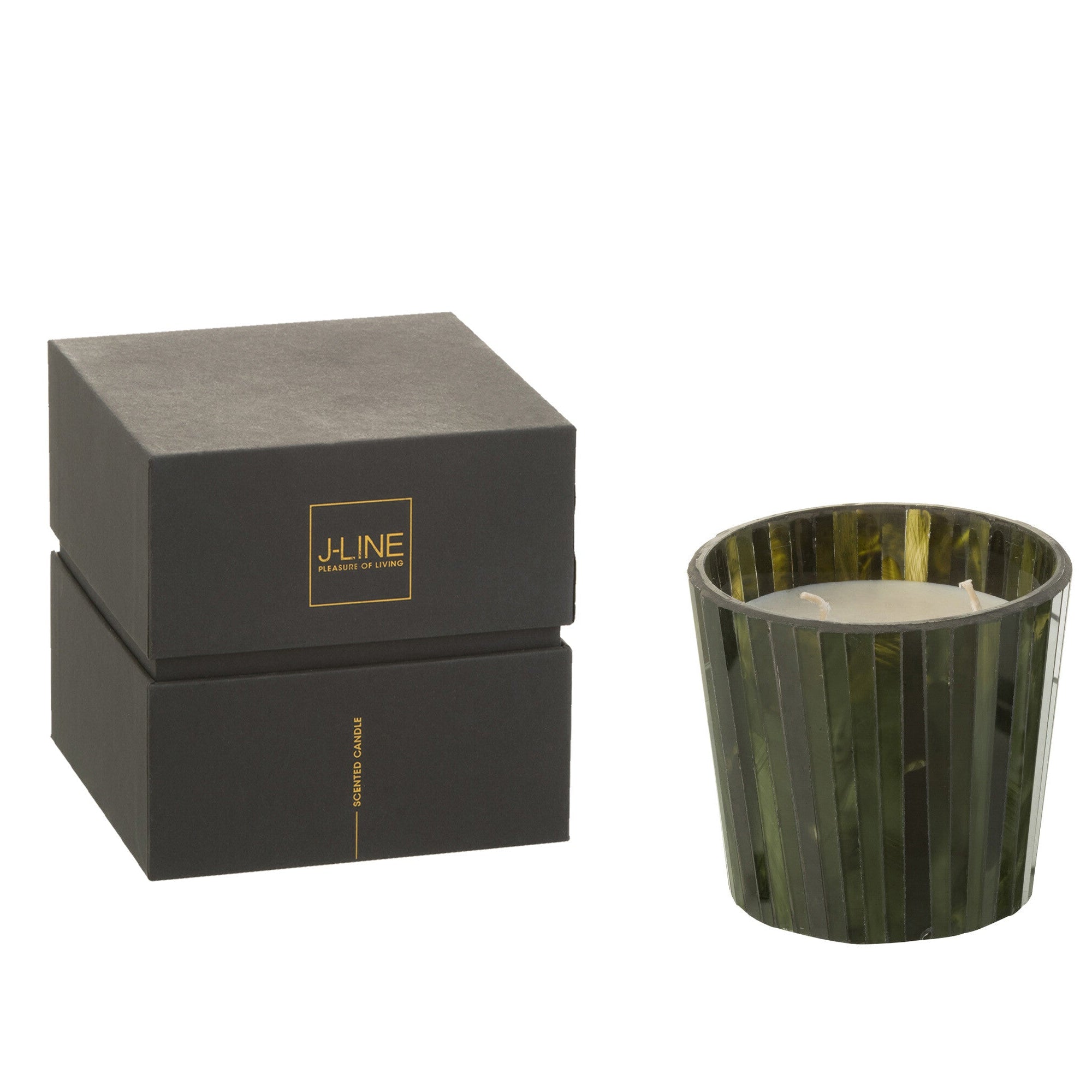 Scented Candle Noa Herbal Serenity Green Small-35H - Geurkaars - J-Line - livinglovely.nl