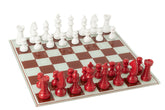 Schaakspel Polyresin Wit/Kerst Rood J-Line - Schaakspel - J-Line - livinglovely.nl