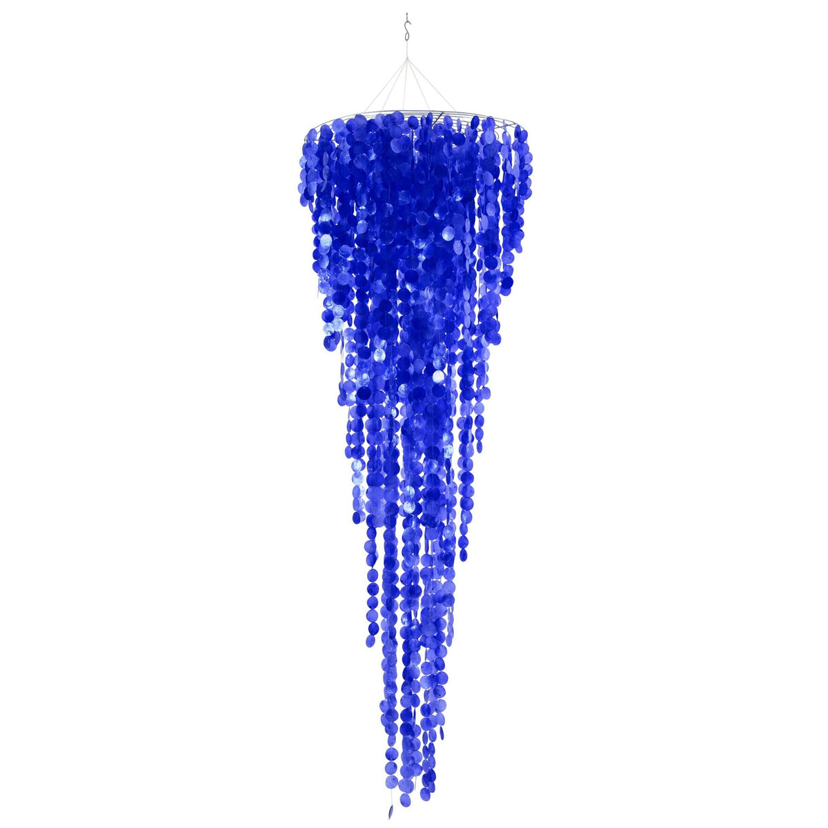 Muschel-Pendelleuchte Capiz Blau Large Ø80cm x H250cm J-Line