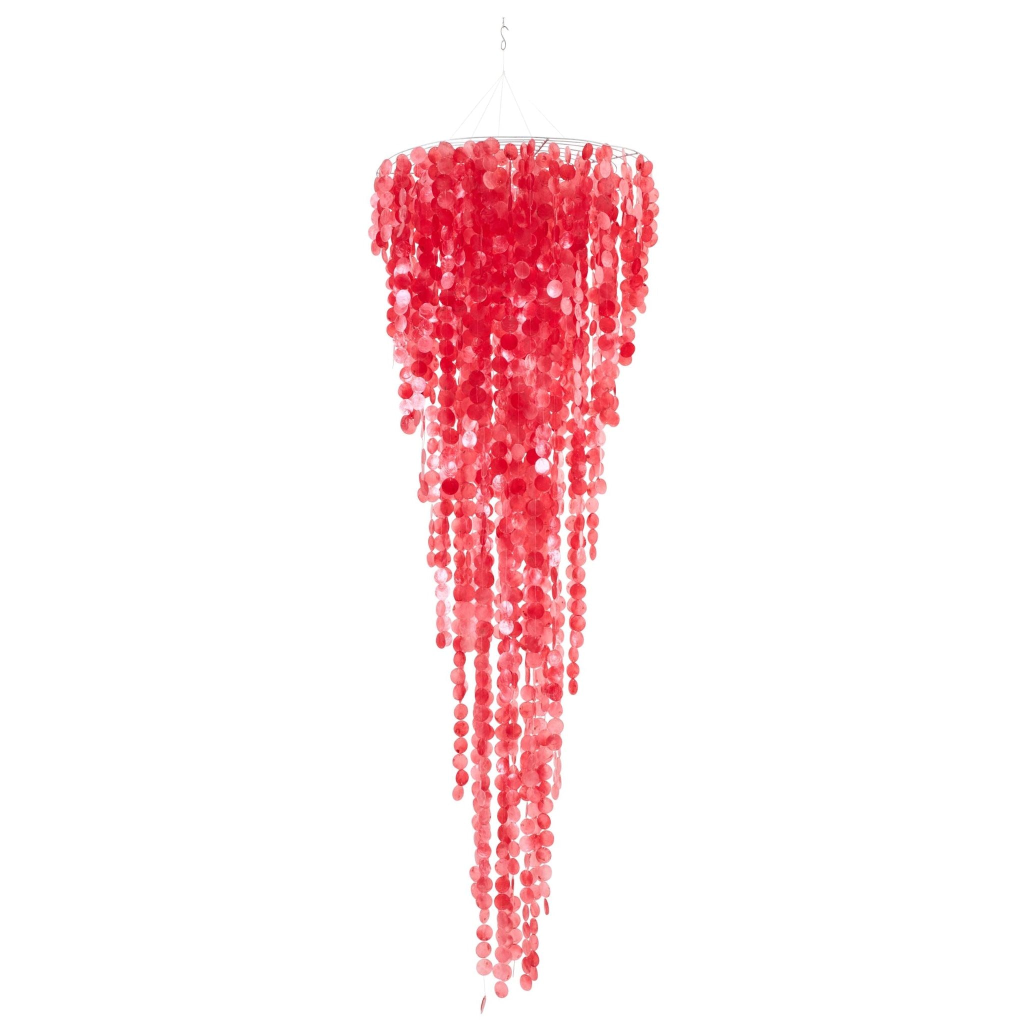 Schelpenhanger Capiz Rood Large Ø80cm x H250cm J-Line