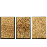 Malerei Tierdruck Holz/Leinwand Schwarz/Gold 3er-Set - Malerei - J-Line - livinglovely.de