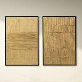 Malerei Streifen Holz/Leinwand Schwarz/Gold Set von zwei - Malerei - J-Line - livinglovely.de