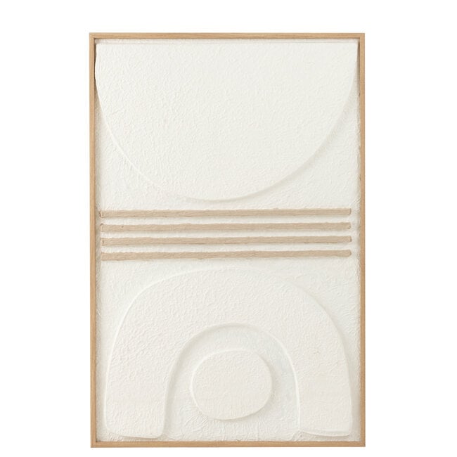 Gemälde Thibault Papier Weiß/Beige - Gemälde - J-Line - livinglovely.de