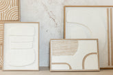 Malerei Formen Papier Weiß/Beige 2er-Set - Malerei - J-Line - livinglovely.de