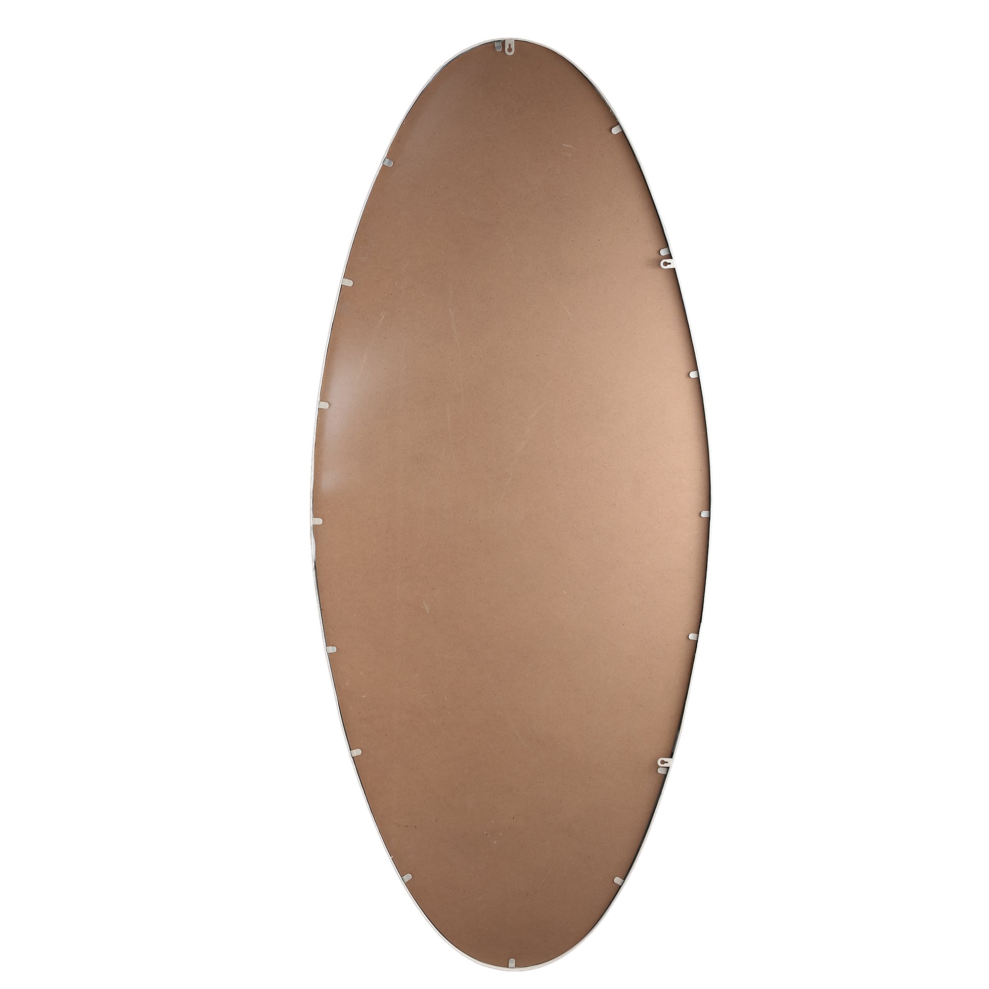 Serine White Steel Oval Mirror Large 78x3,5x180cm PTMD - Spiegel - PTMD - livinglovely.nl
