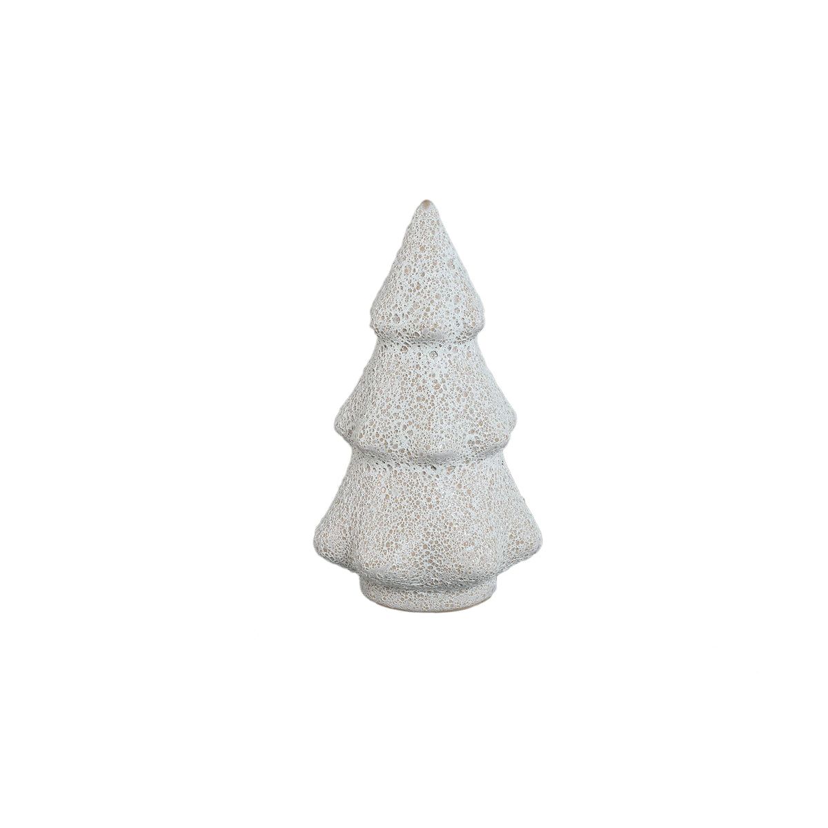 Set Van 2 Malin Kerstbomen Keramiek Wit Hoekig van PTMD, Malin Kerstboom Small uit de set los op witte achtergrond