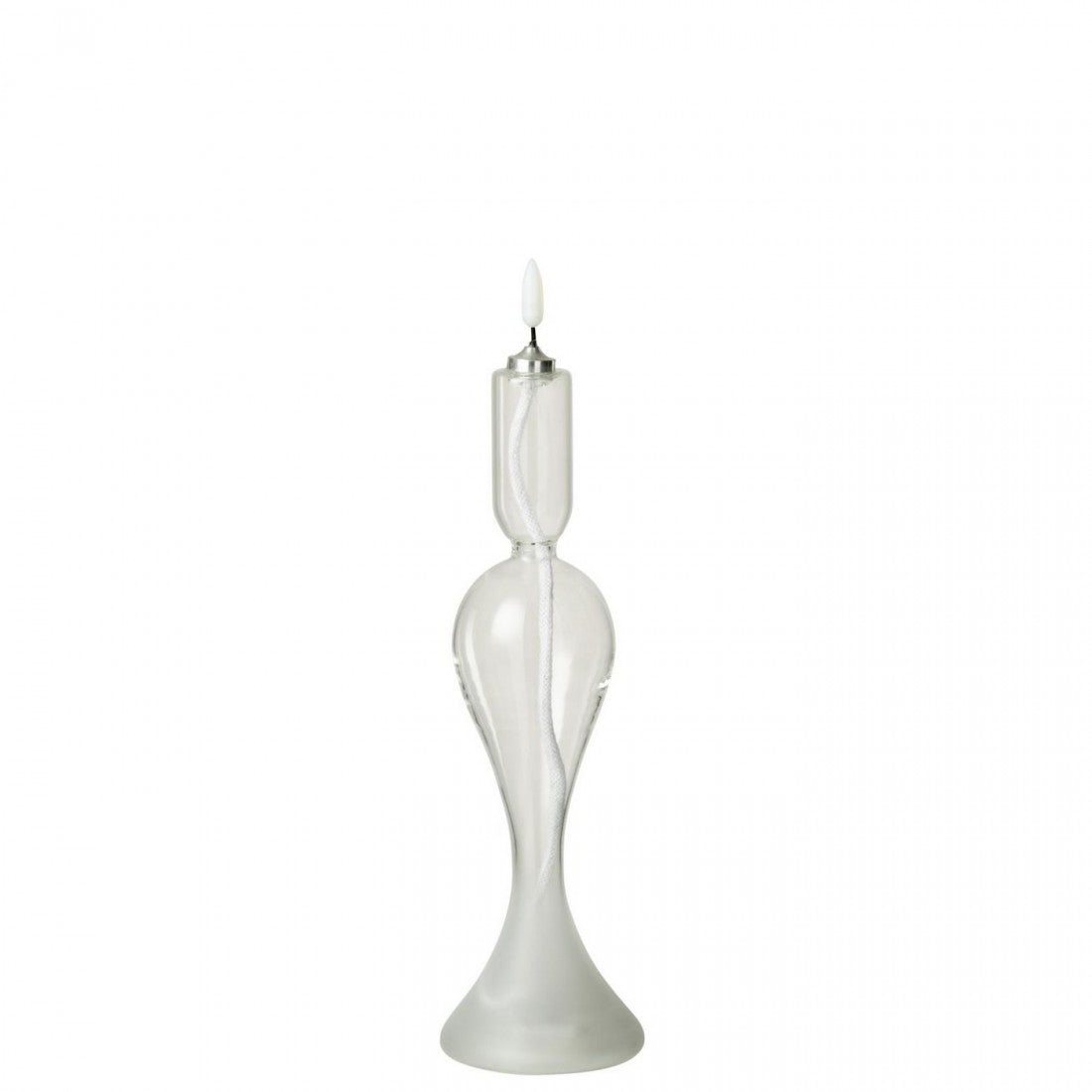 Led Kaars Glas Transparant Small van J-Line, onderdeel van de set, glazen kaars van 26 cm met druppelvorm