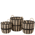 Set Van 3 Manden Touw/Rattan Zwart/Naturel - Mand - J-Line - livinglovely.nl
