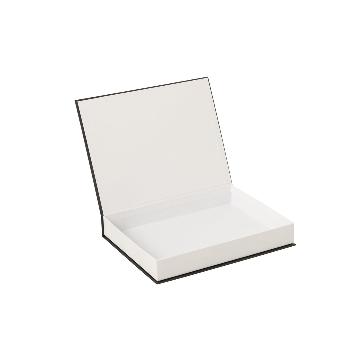 4er-Set Aufbewahrungsboxen für Bücher und Papier, Weiß/Schwarz, J-Line