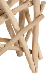 Sidetable Rechthoek Takken Hout/Glas Naturel - Sidetable - J-Line - livinglovely.nl