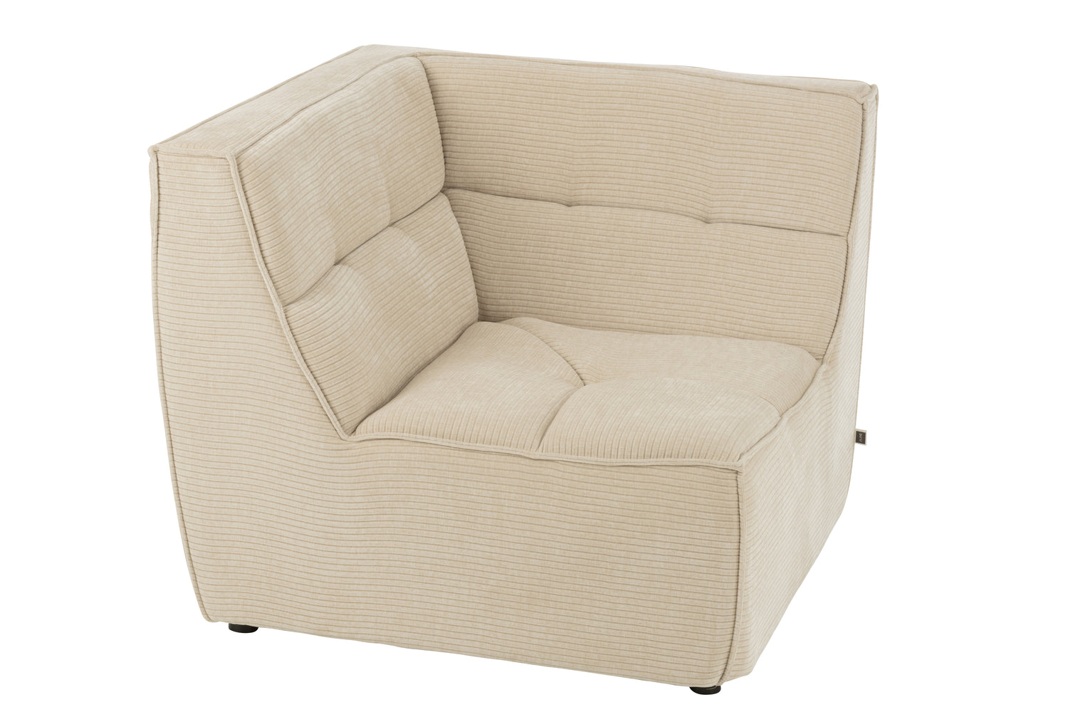 Sofa Corner Grid Poplar Wood/Foam Beige - - J-Line - livinglovely.nl