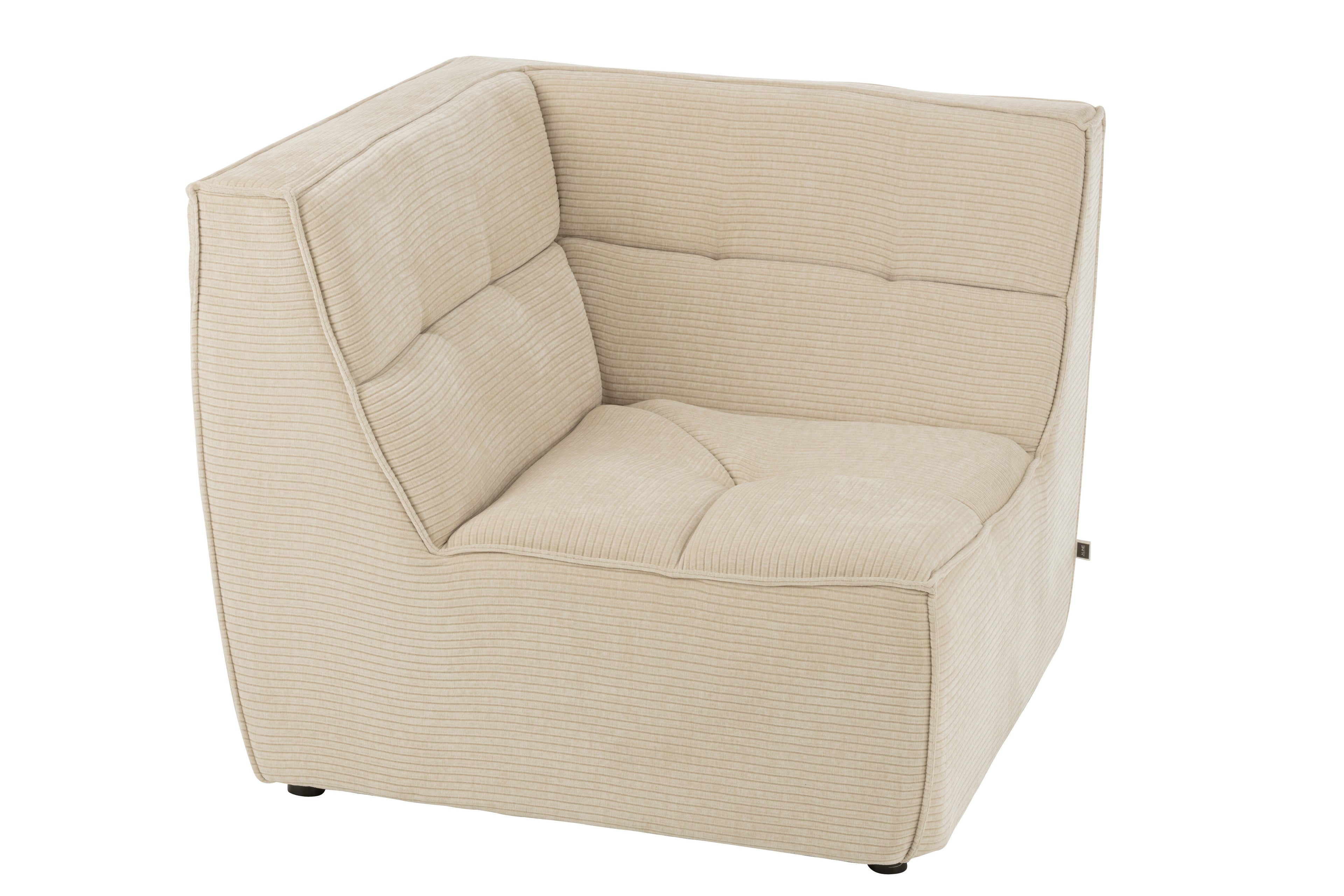 Sofa Corner Grid Poplar Wood/Foam Beige - - J-Line - livinglovely.nl